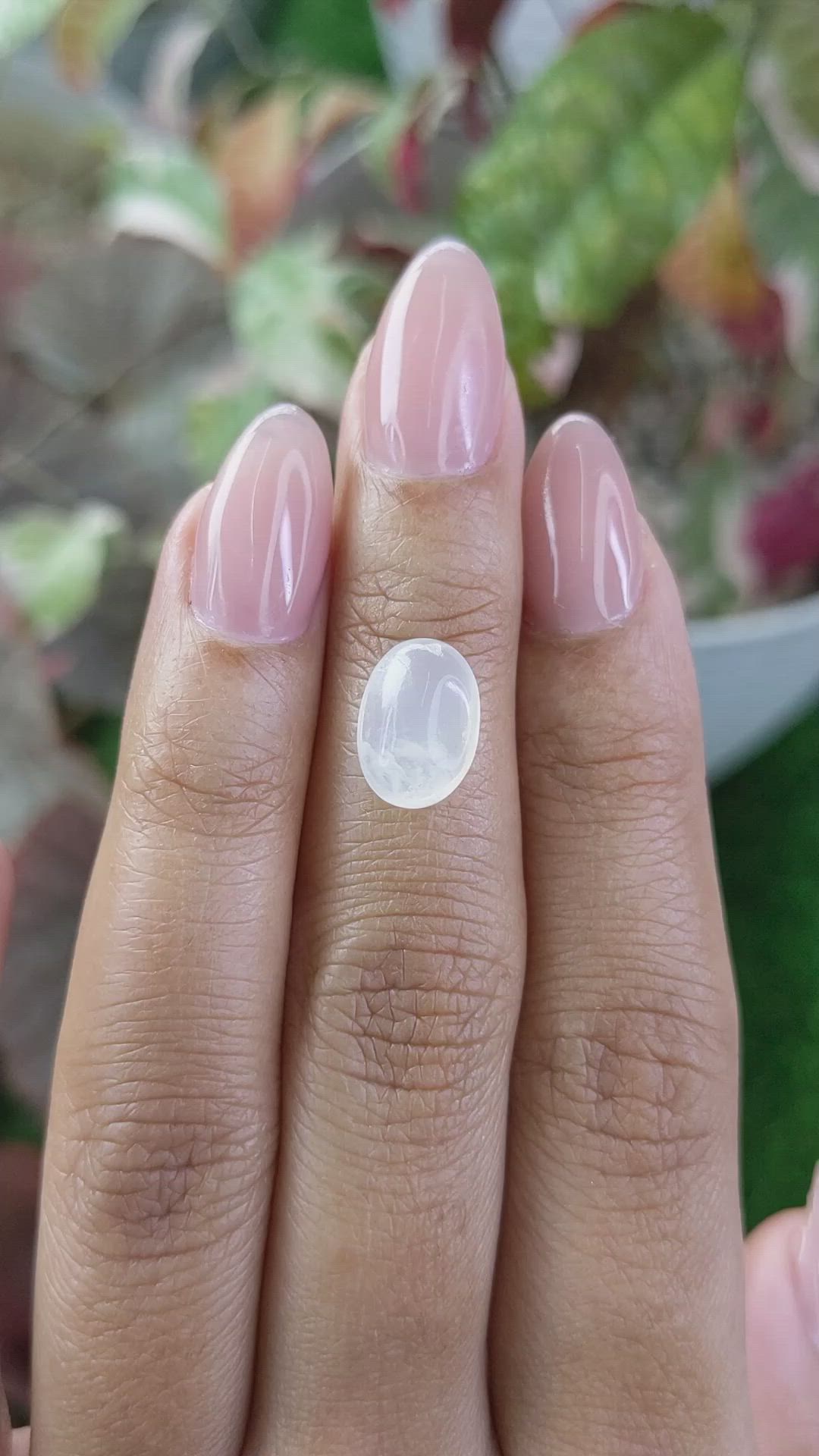 2.71 Ct. White Cabochon Moonstone from Ceylon (Sri Lanka) Size Video