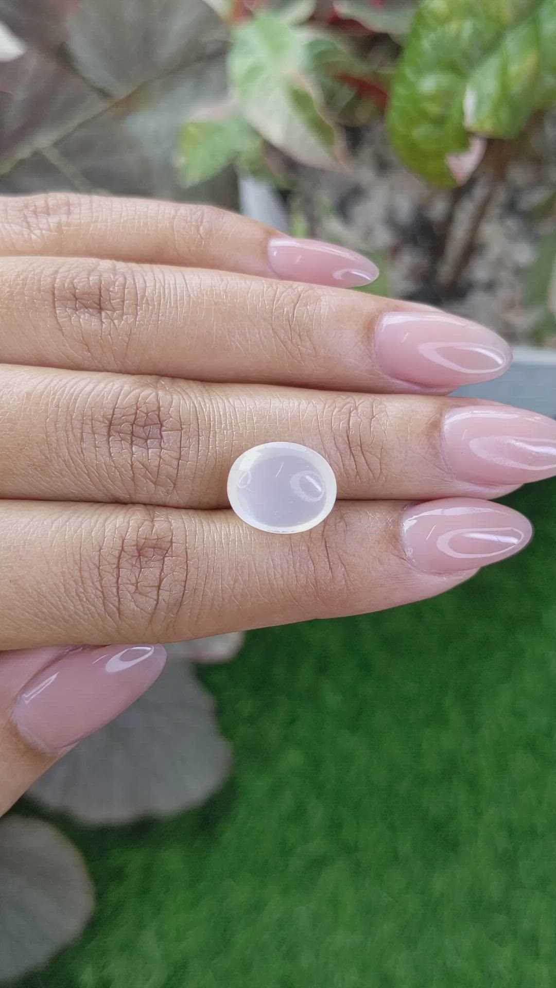 5.12 Ct. White Cabochon Moonstone from Ceylon (Sri Lanka) Size Video