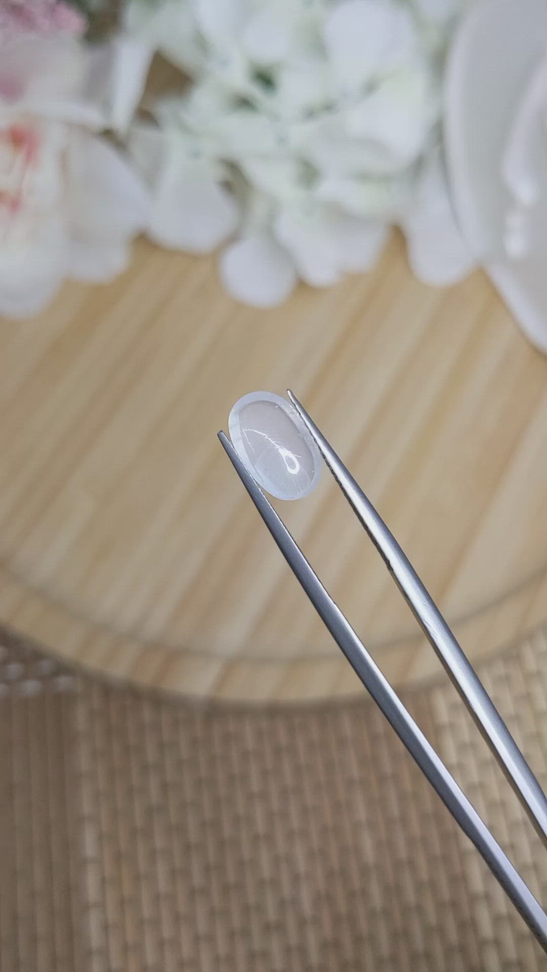 1.90 Ct. White Cabochon Moonstone from Ceylon (Sri Lanka) Size Video