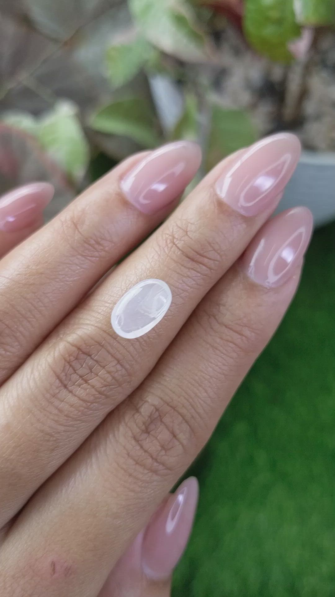 1.90 Ct. White Cabochon Moonstone from Ceylon (Sri Lanka) Size Video