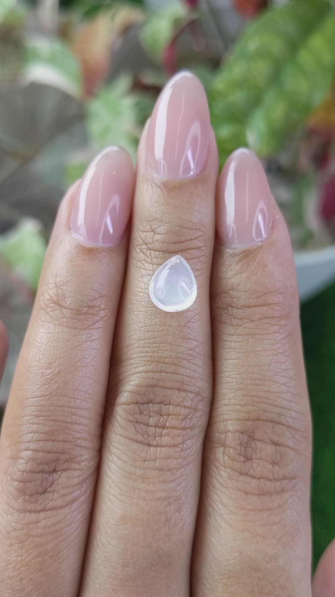 1.38 Ct. White Cabochon Moonstone from Ceylon (Sri Lanka) Size Video