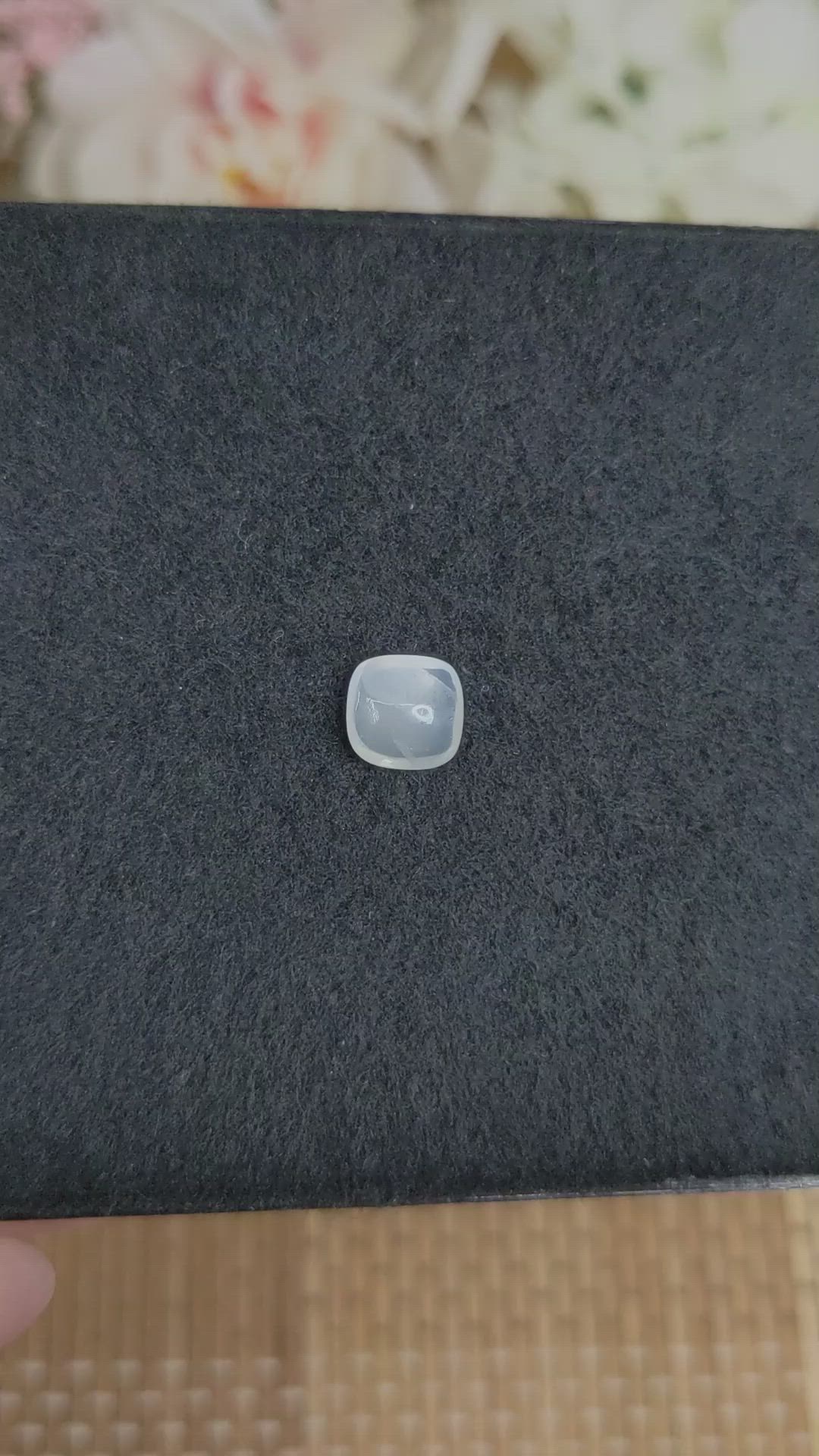 1.44 Ct. White Cabochon Moonstone from Ceylon (Sri Lanka) Size Video
