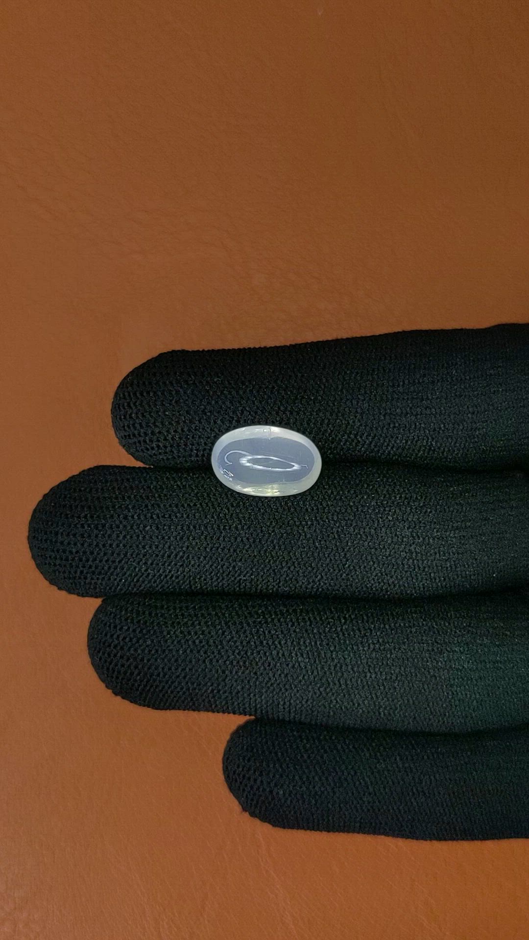 3.87 Ct. White Cabochon Moonstone from Ceylon (Sri Lanka) Size Video