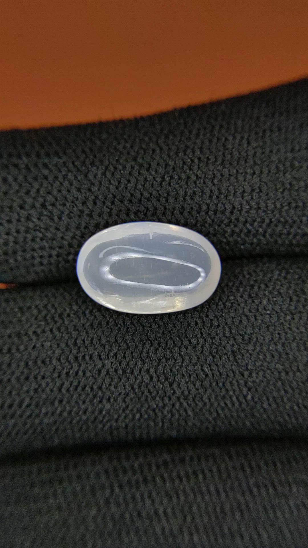 3.87 Ct. White Cabochon Moonstone from Ceylon (Sri Lanka) Size Video
