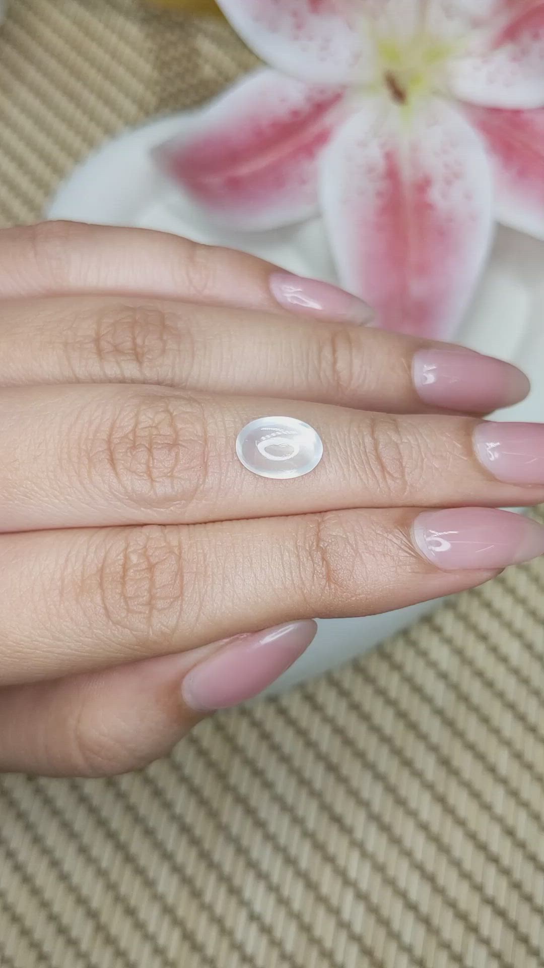 2.14 Ct. White Cabochon Moonstone from Ceylon (Sri Lanka) Size Video