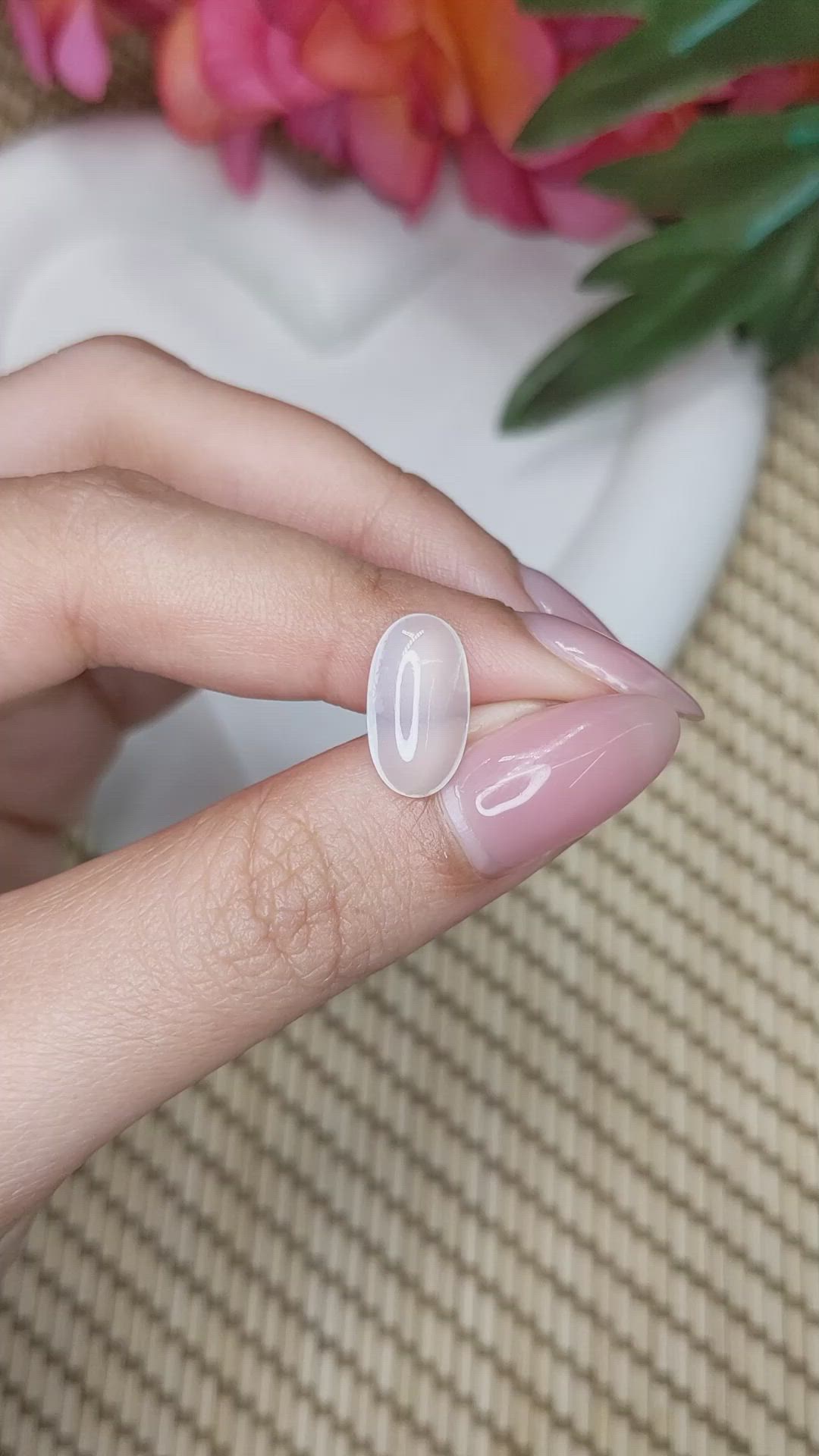 2.70 Ct. White Cabochon Moonstone from Ceylon (Sri Lanka) Size Video