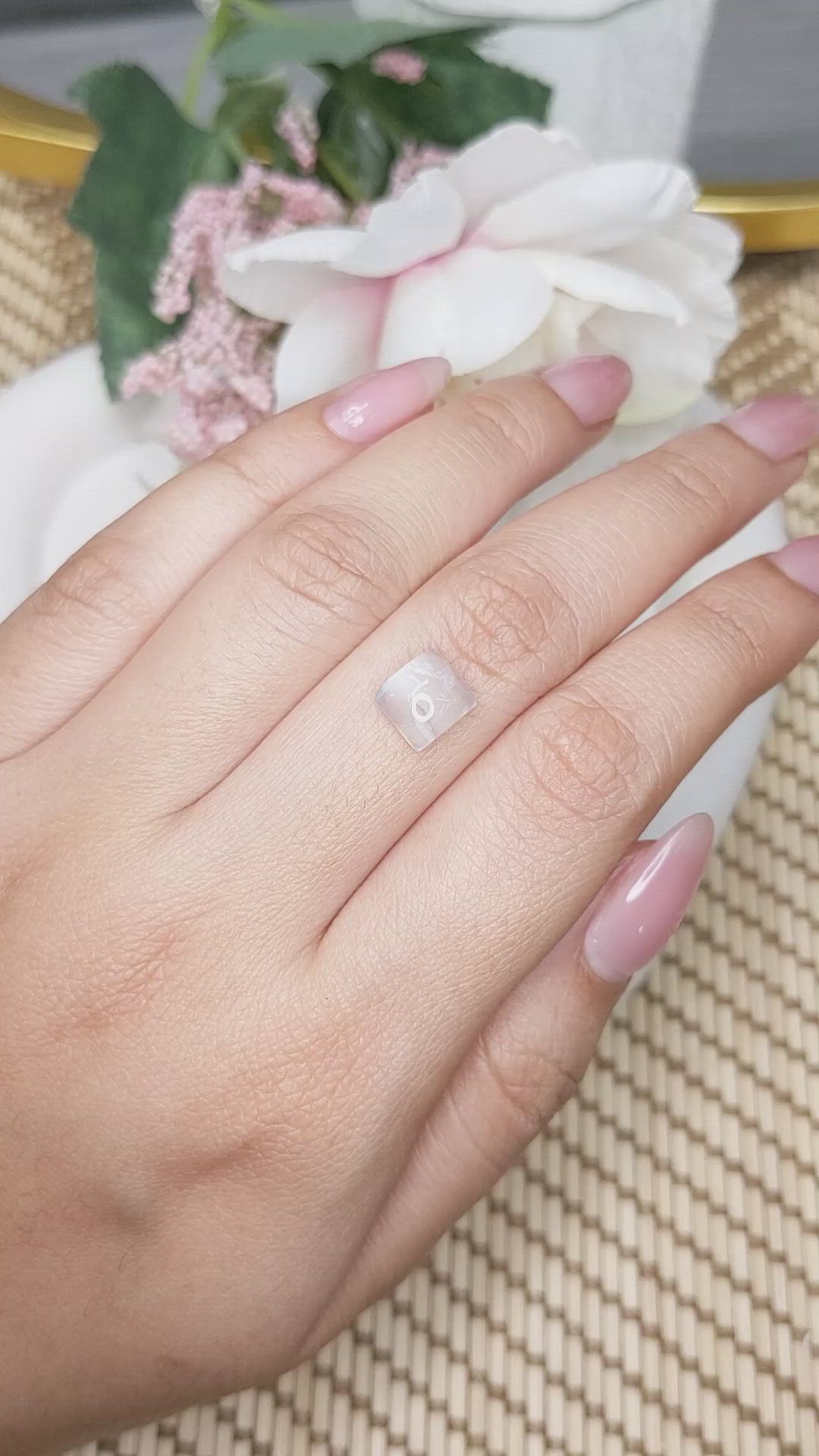 1.85 Ct. White Cabochon Moonstone from Ceylon (Sri Lanka) Size Video