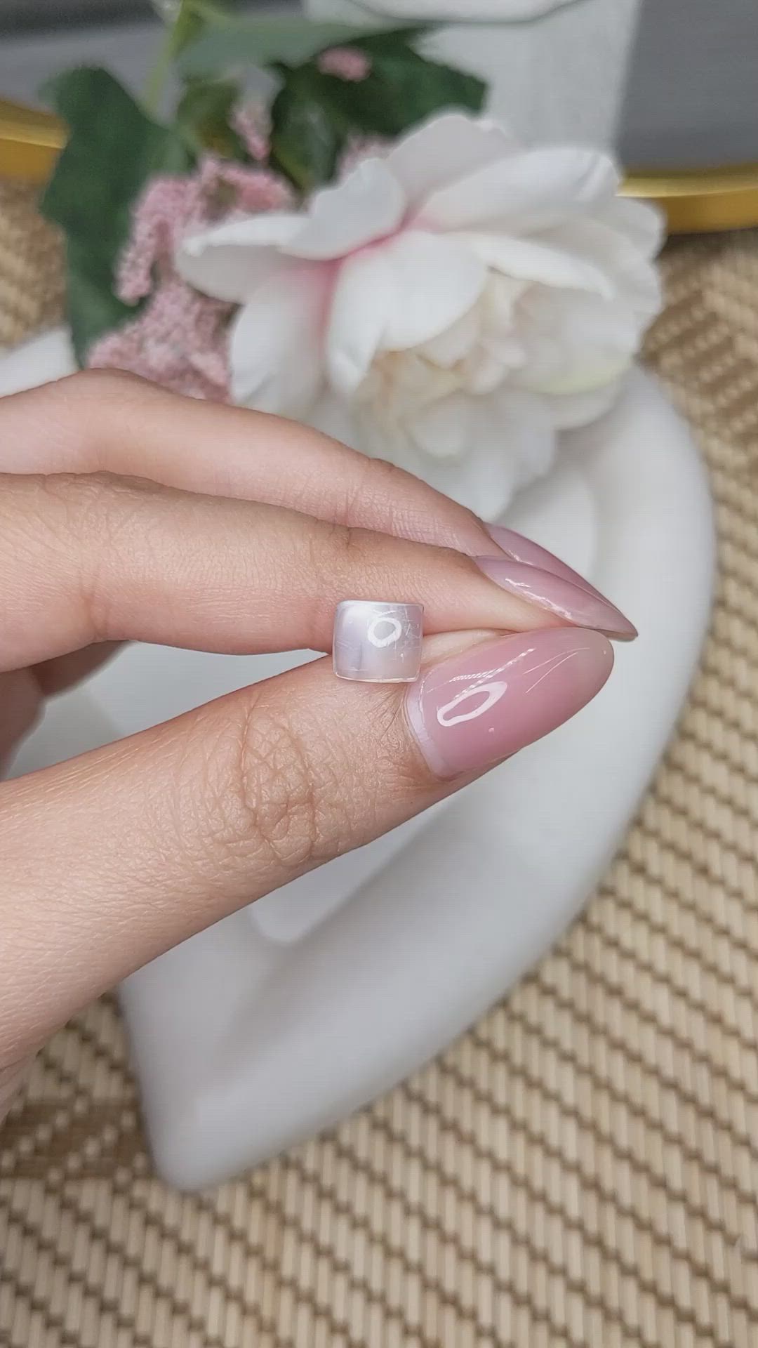 1.85 Ct. White Cabochon Moonstone from Ceylon (Sri Lanka) Size Video