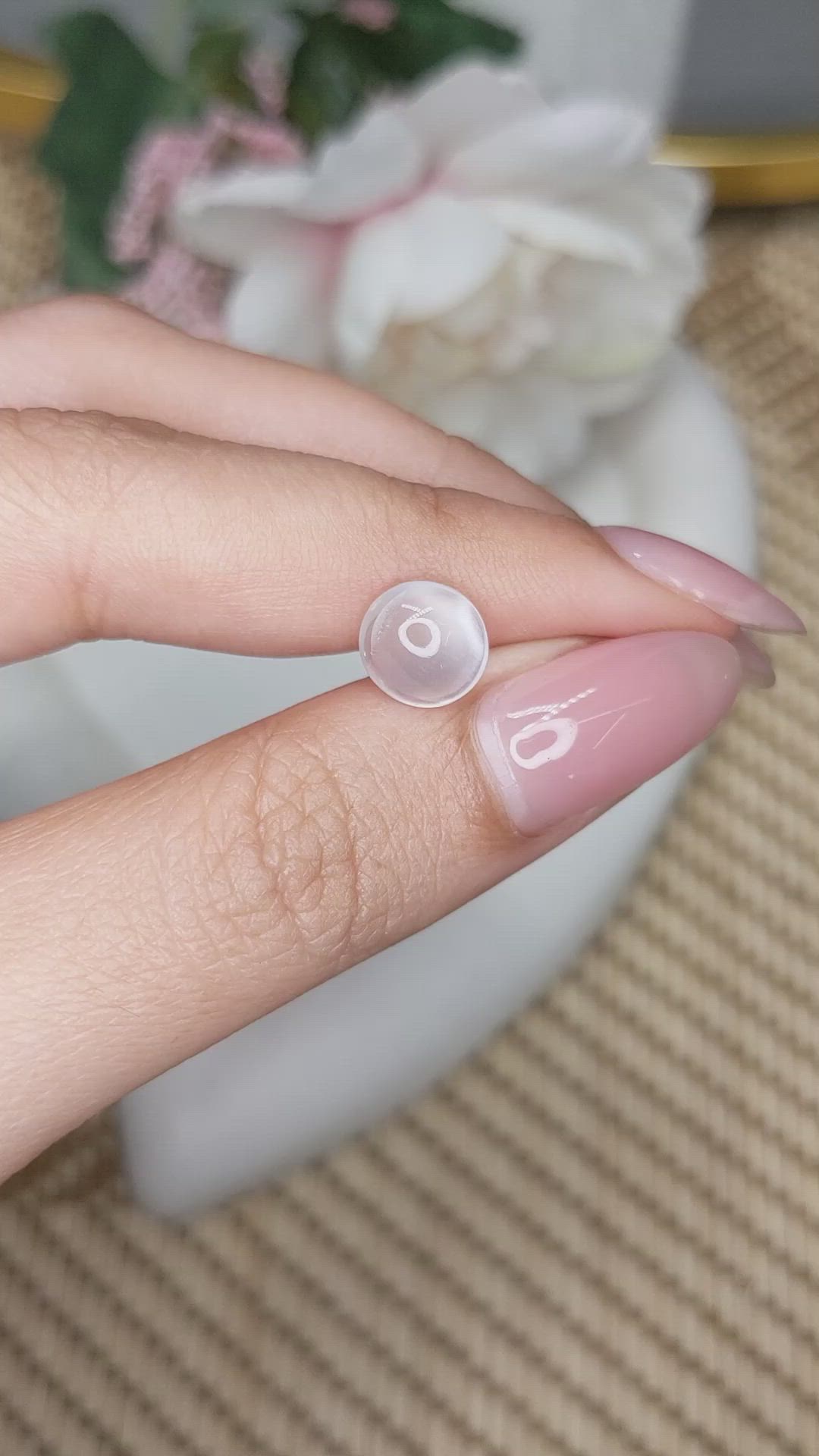 1.99 Ct. White Cabochon Moonstone from Ceylon (Sri Lanka) Size Video