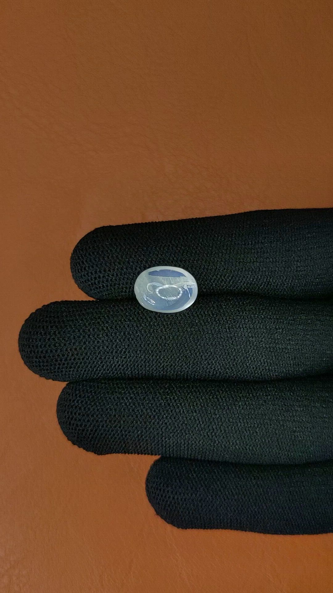 3.66 Ct. White Cabochon Moonstone from Ceylon (Sri Lanka) Size Video