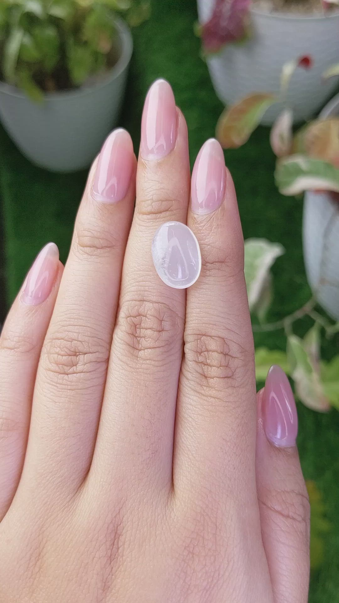 6.37 Ct. White Cabochon Moonstone from Ceylon (Sri Lanka) Size Video