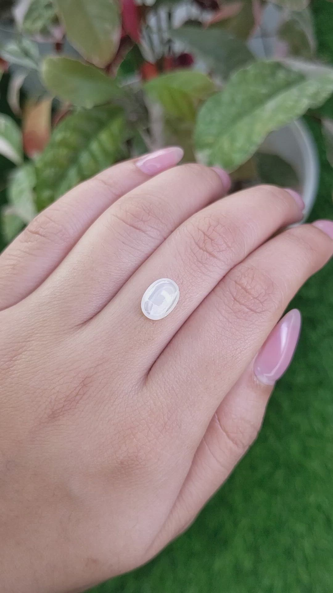 1.81 Ct. White Cabochon Moonstone from Ceylon (Sri Lanka) Size Video