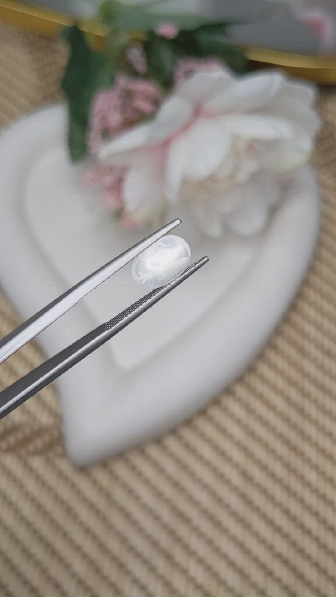 1.81 Ct. White Cabochon Moonstone from Ceylon (Sri Lanka) Size Video