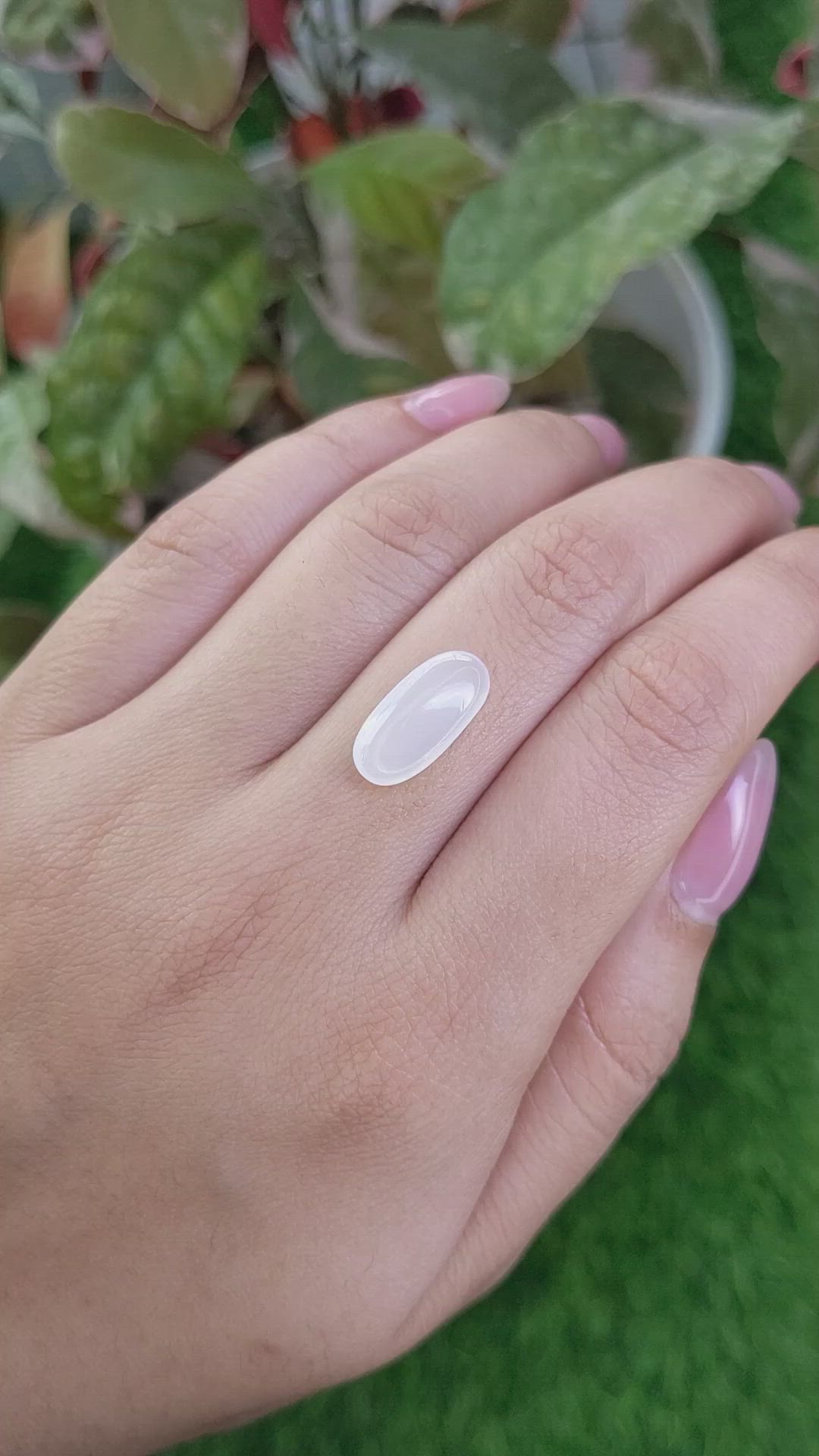 3.85 Ct. White Cabochon Moonstone from Ceylon (Sri Lanka) Size Video