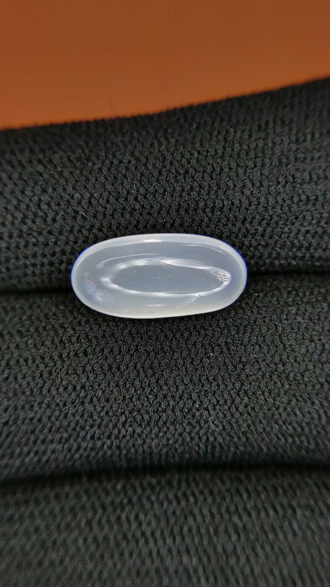 3.85 Ct. White Cabochon Moonstone from Ceylon (Sri Lanka) Size Video
