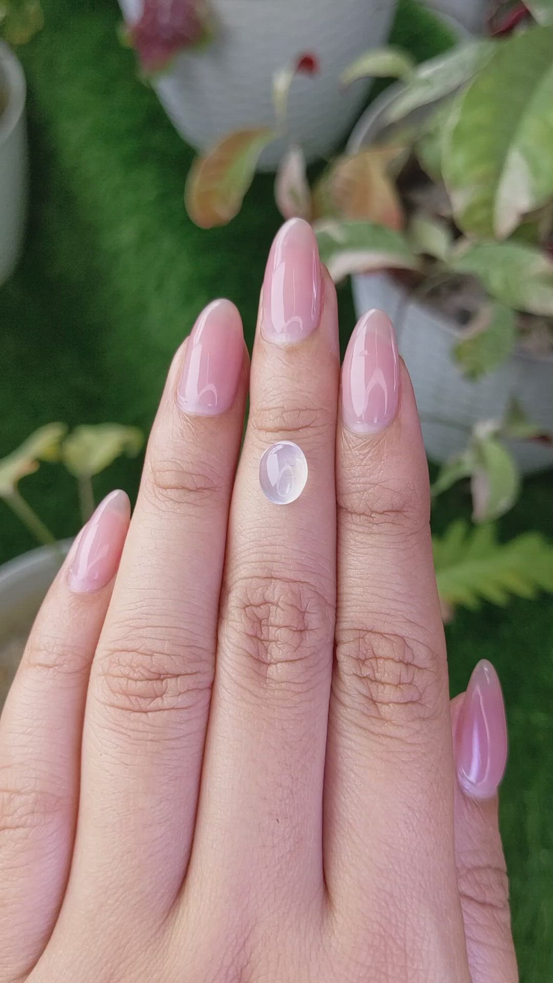 1.61 Ct. White Cabochon Moonstone from Ceylon (Sri Lanka) Size Video