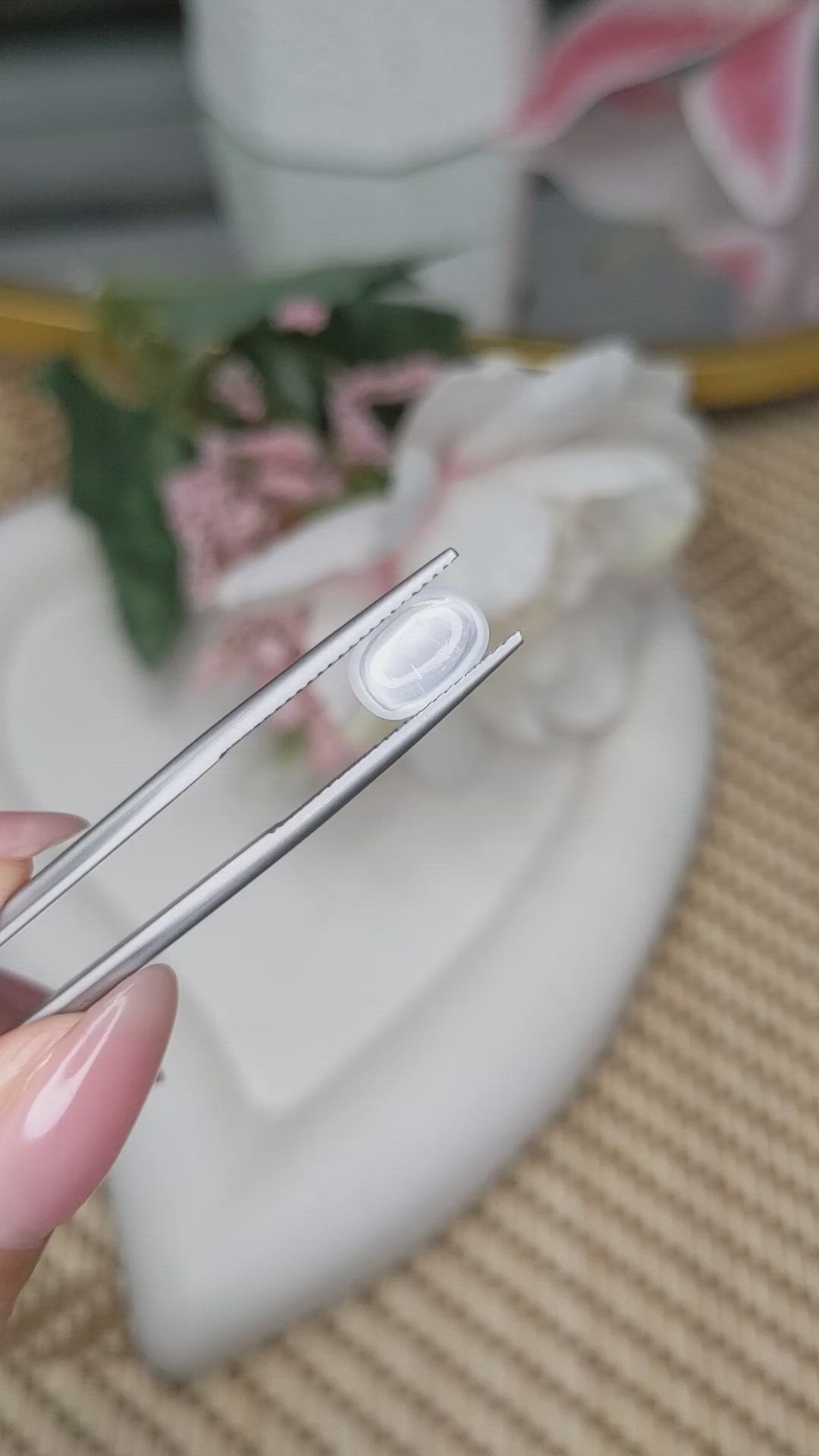 1.32 Ct. White Cabochon Moonstone from Ceylon (Sri Lanka) Size Video