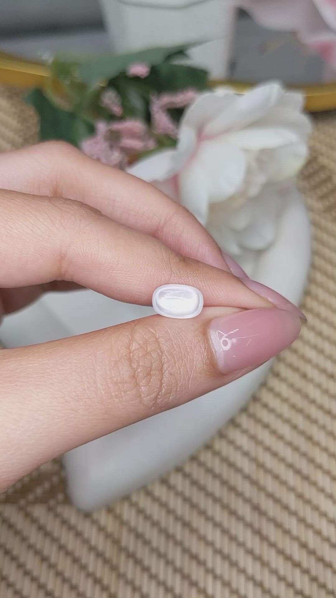 1.32 Ct. White Cabochon Moonstone from Ceylon (Sri Lanka) Size Video