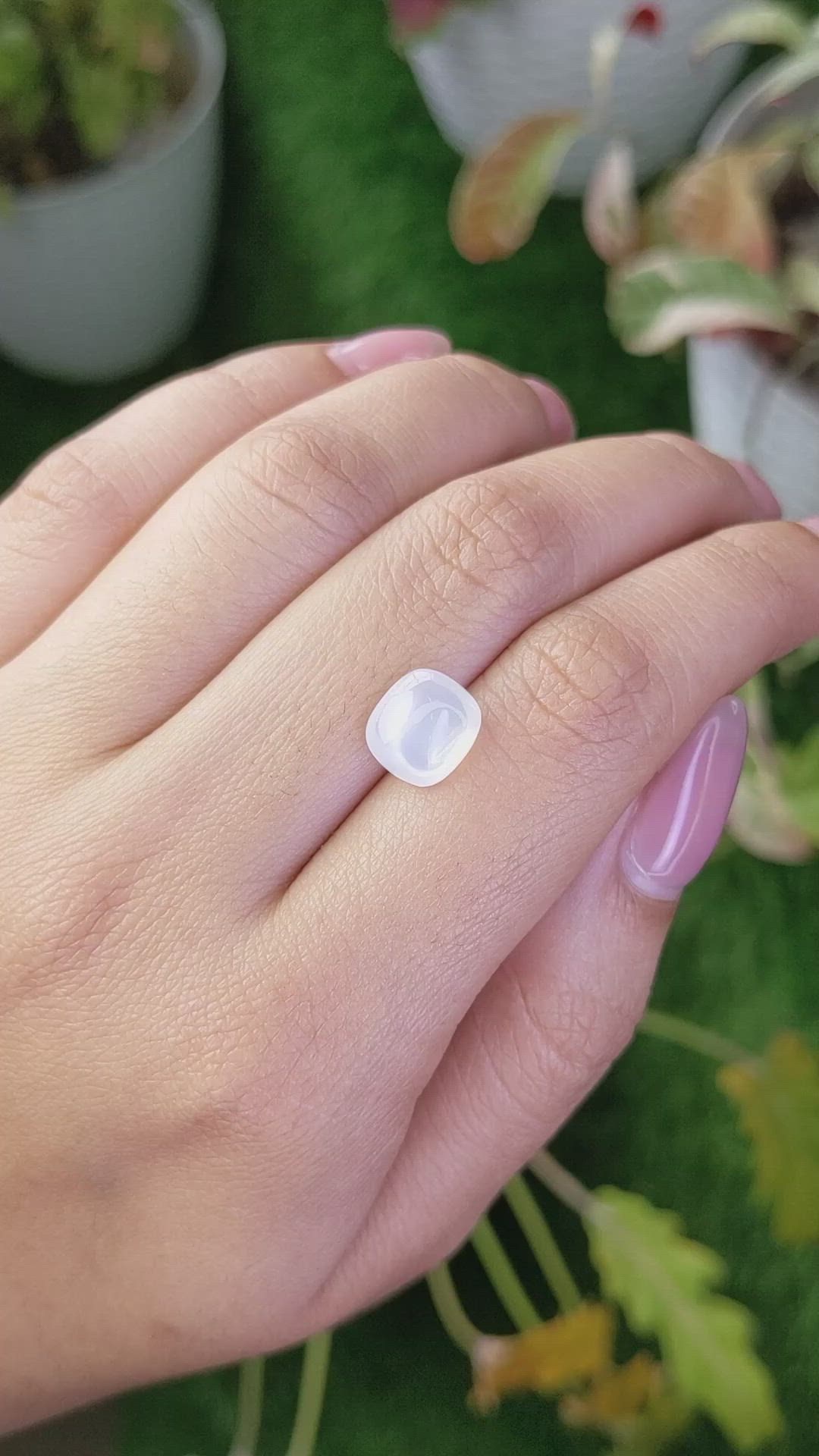 2.68 Ct. White Cabochon Moonstone from Ceylon (Sri Lanka) Size Video