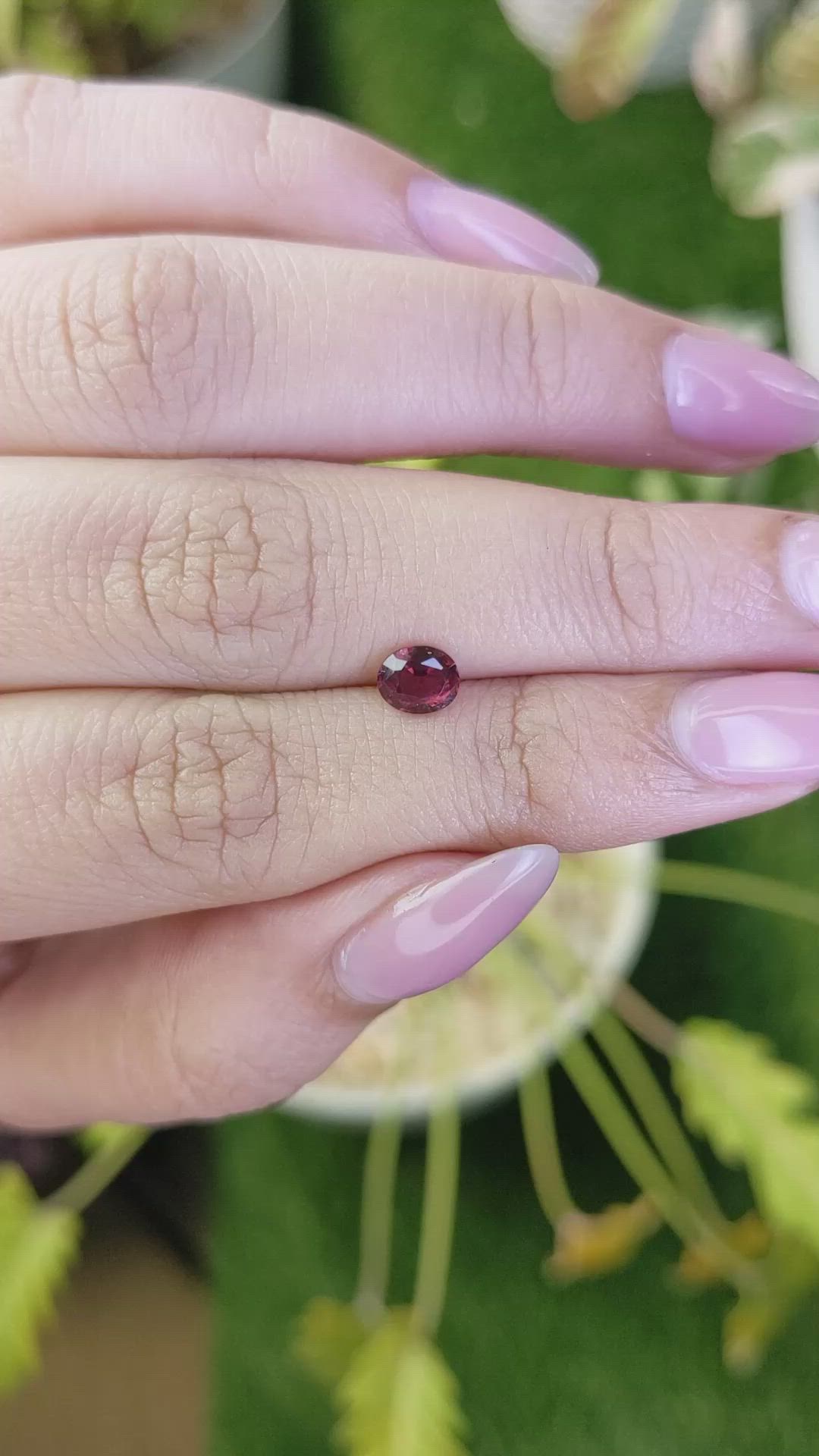 0.67 Ct. Red Garnet from Ceylon (Sri Lanka) Size Video