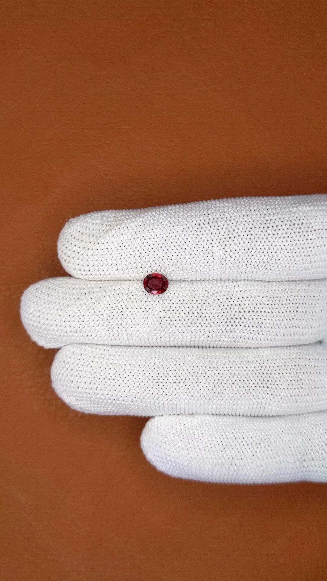 0.67 Ct. Red Garnet from Ceylon (Sri Lanka) Size Video