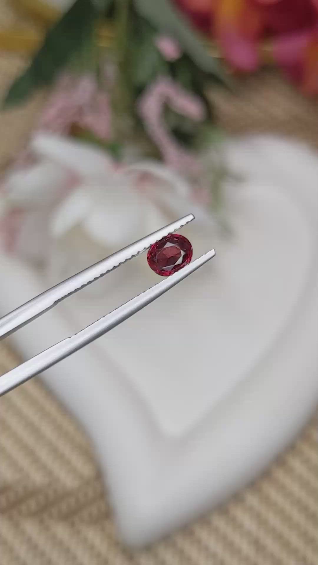 0.67 Ct. Red Garnet from Ceylon (Sri Lanka) Size Video