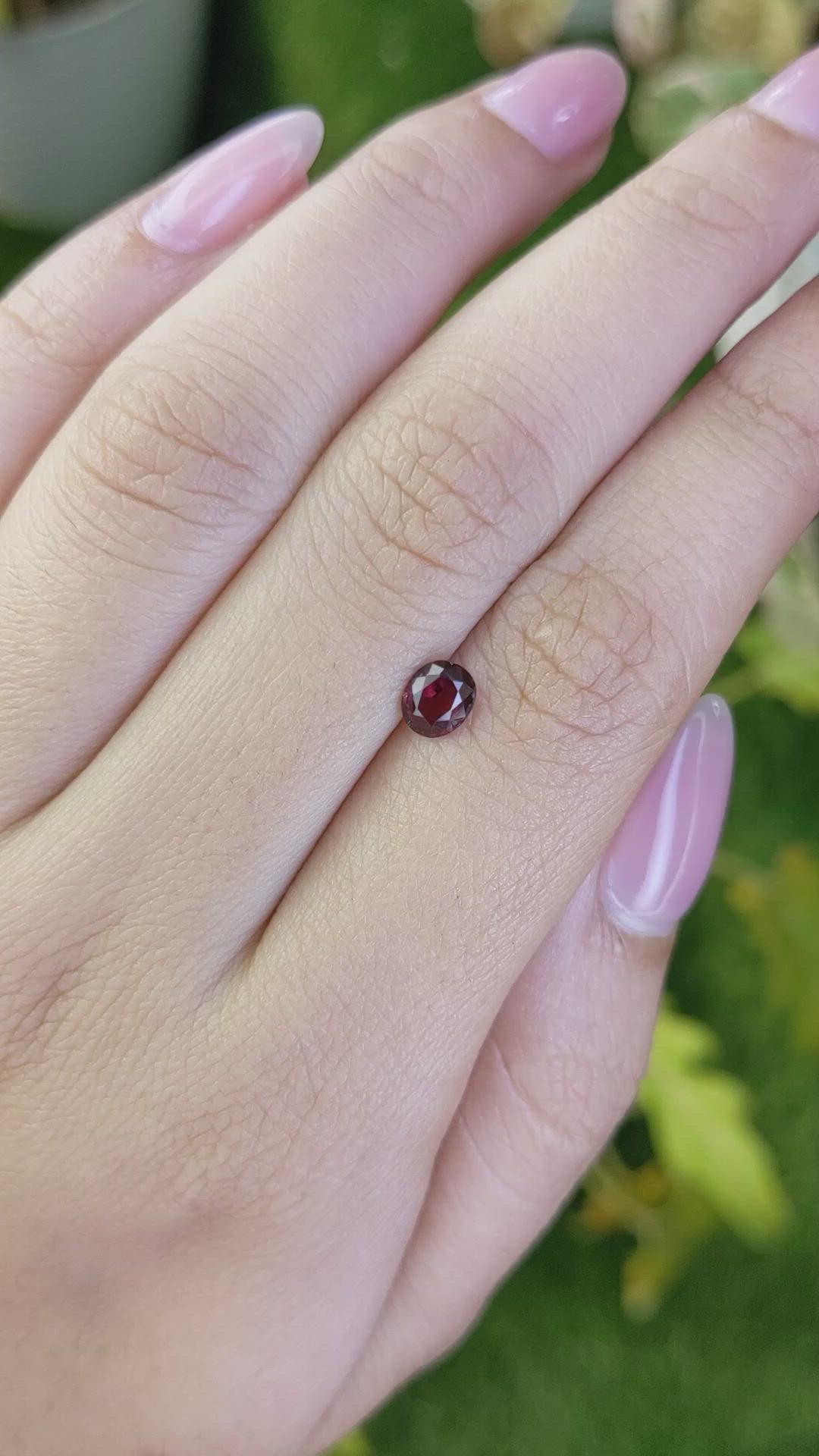 0.67 Ct. Red Garnet from Ceylon (Sri Lanka) Size Video