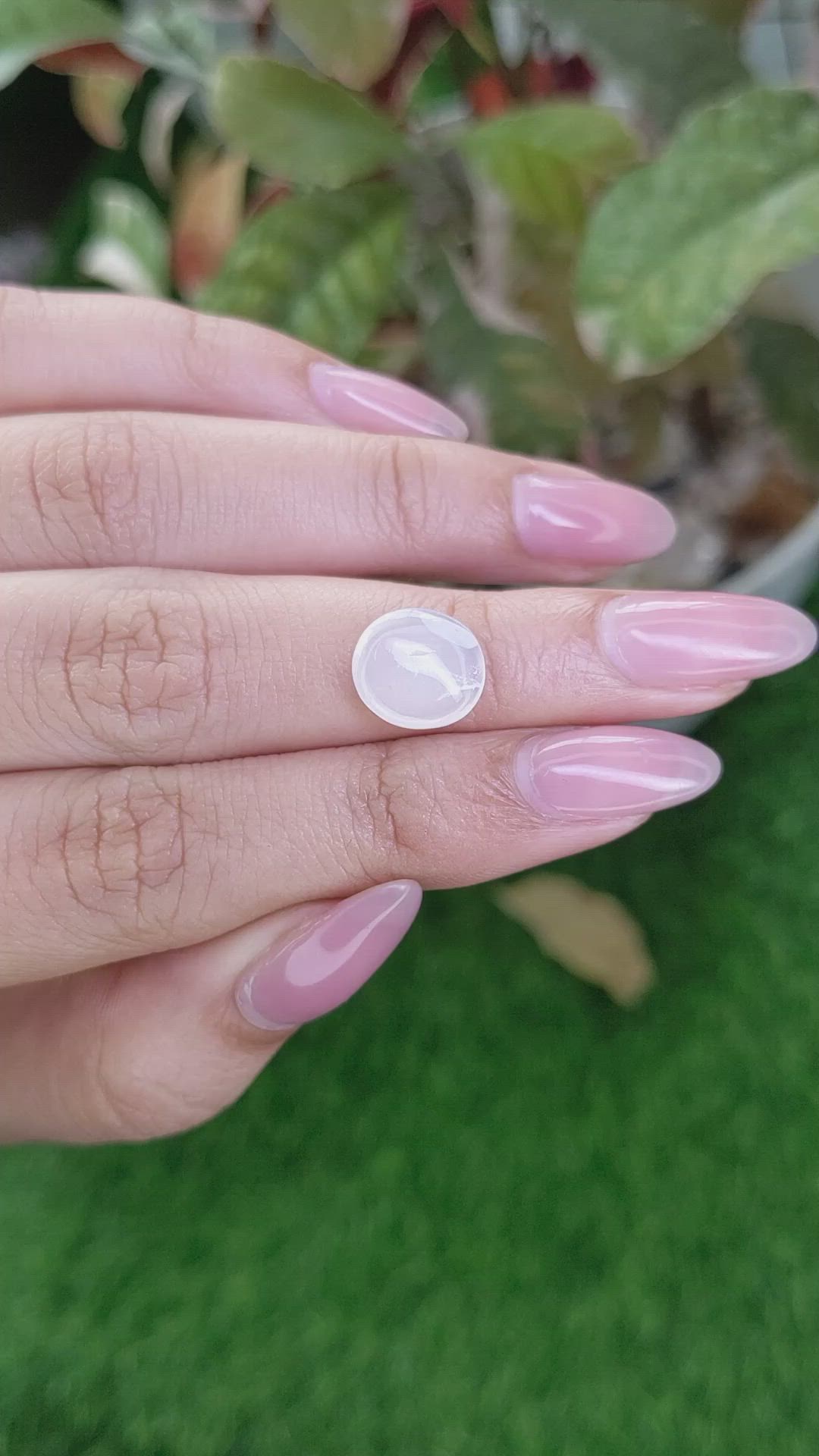 2.45 Ct. White Cabochon Moonstone from Ceylon (Sri Lanka) Size Video