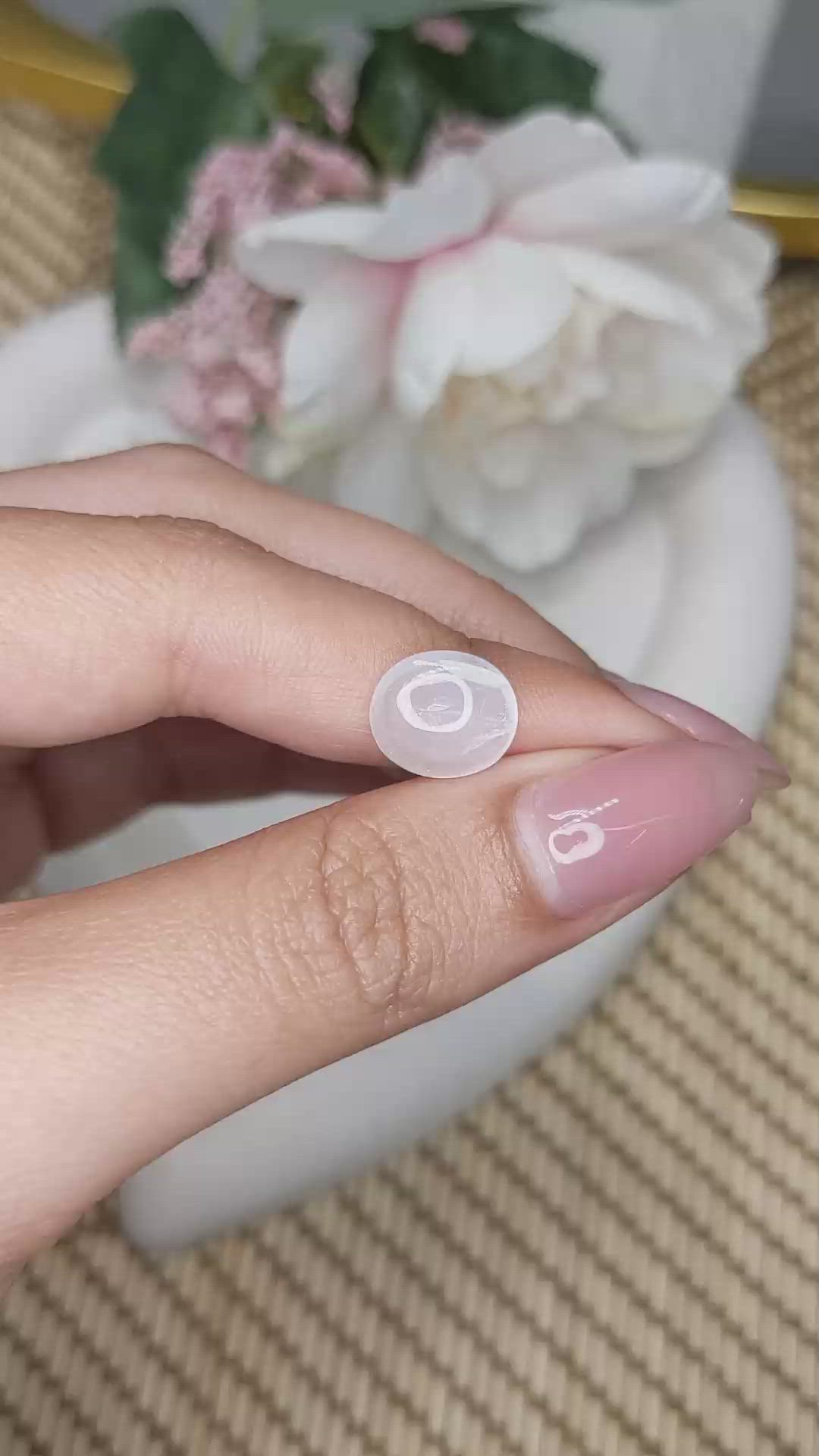 2.45 Ct. White Cabochon Moonstone from Ceylon (Sri Lanka) Size Video