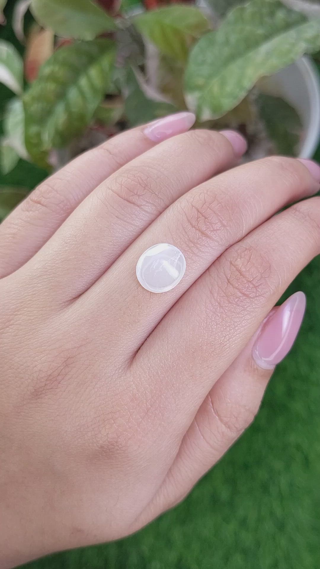 2.45 Ct. White Cabochon Moonstone from Ceylon (Sri Lanka) Size Video