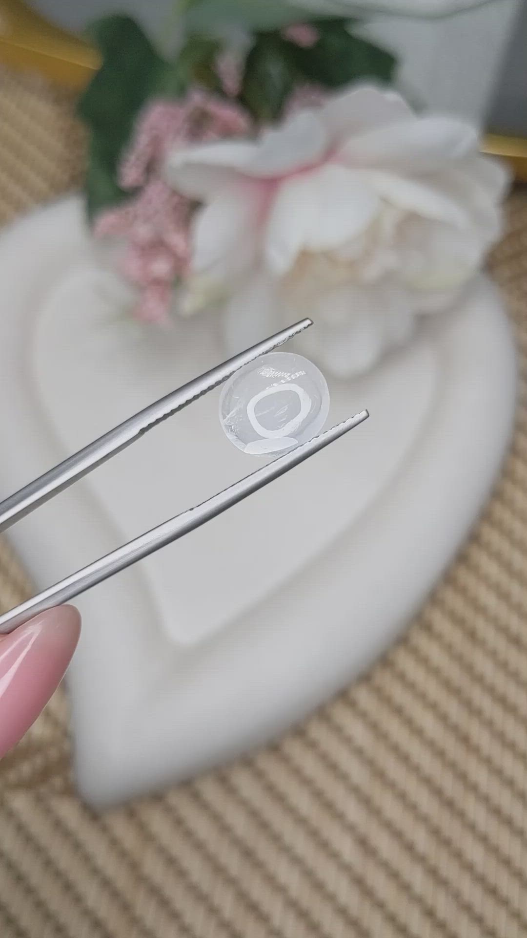 2.45 Ct. White Cabochon Moonstone from Ceylon (Sri Lanka) Size Video
