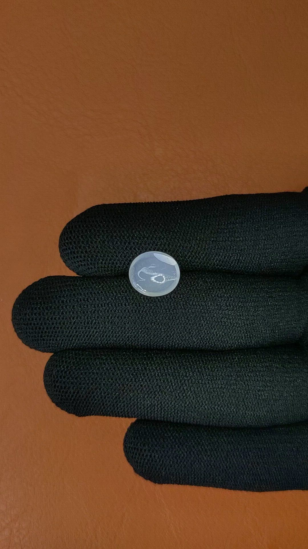 2.45 Ct. White Cabochon Moonstone from Ceylon (Sri Lanka) Size Video
