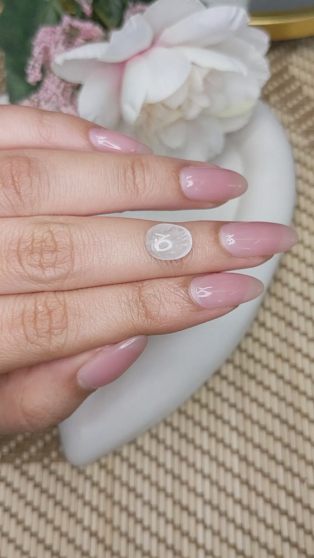 2.53 Ct. White Cabochon Moonstone from Ceylon (Sri Lanka) Size Video