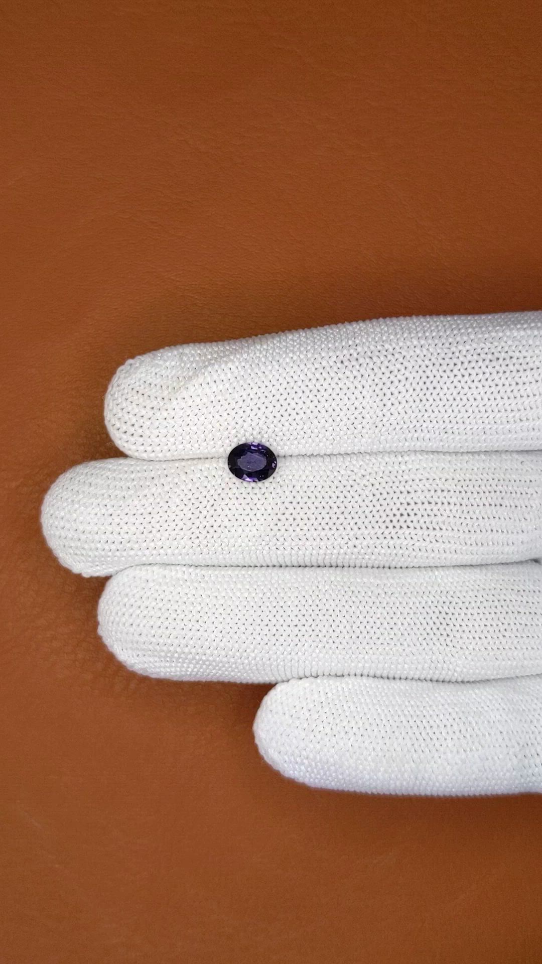 0.87 Ct. Purple Spinel from Ceylon (Sri Lanka) Size Video