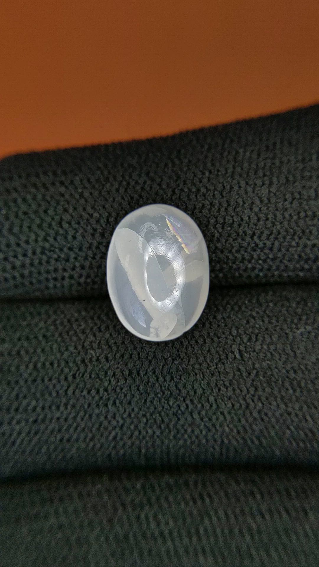 3.46 Ct. White Cabochon Moonstone from Ceylon (Sri Lanka) Size Video