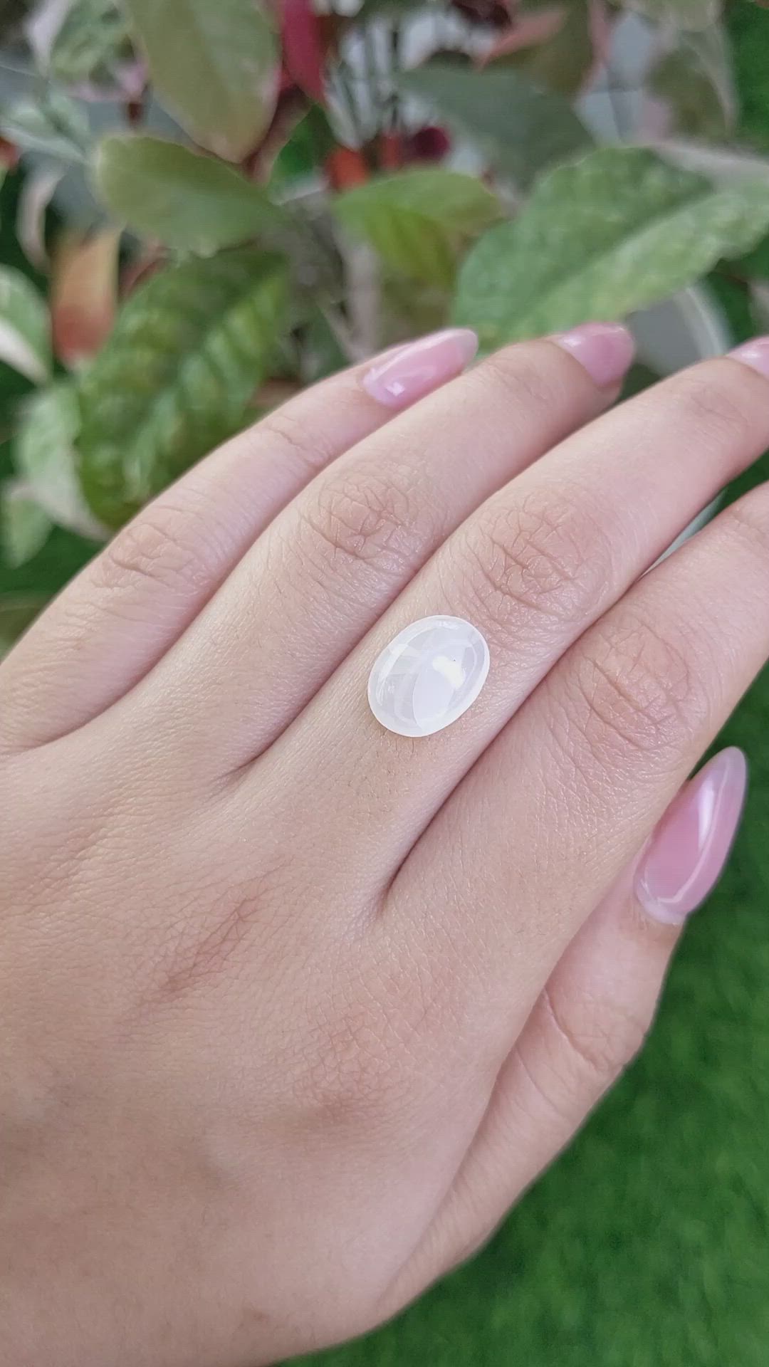 3.46 Ct. White Cabochon Moonstone from Ceylon (Sri Lanka) Size Video