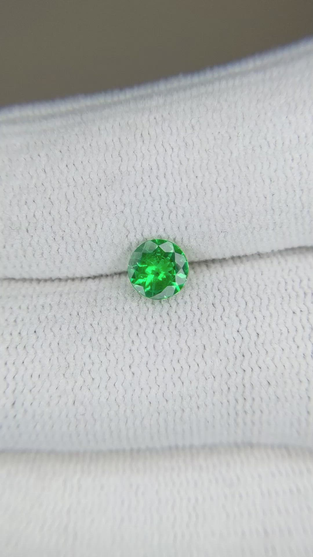 0.70 Ct. Tsavorite Garnet from Tanzania Size Video
