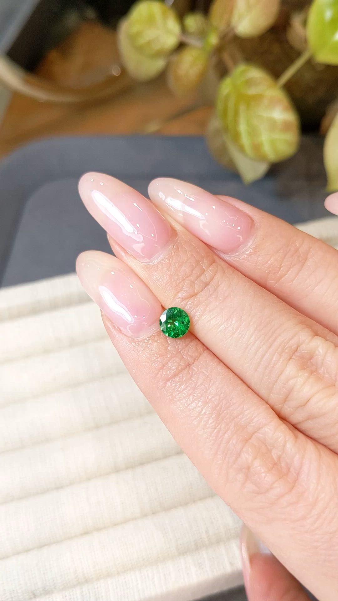 0.70 Ct. Tsavorite Garnet from Tanzania Size Video