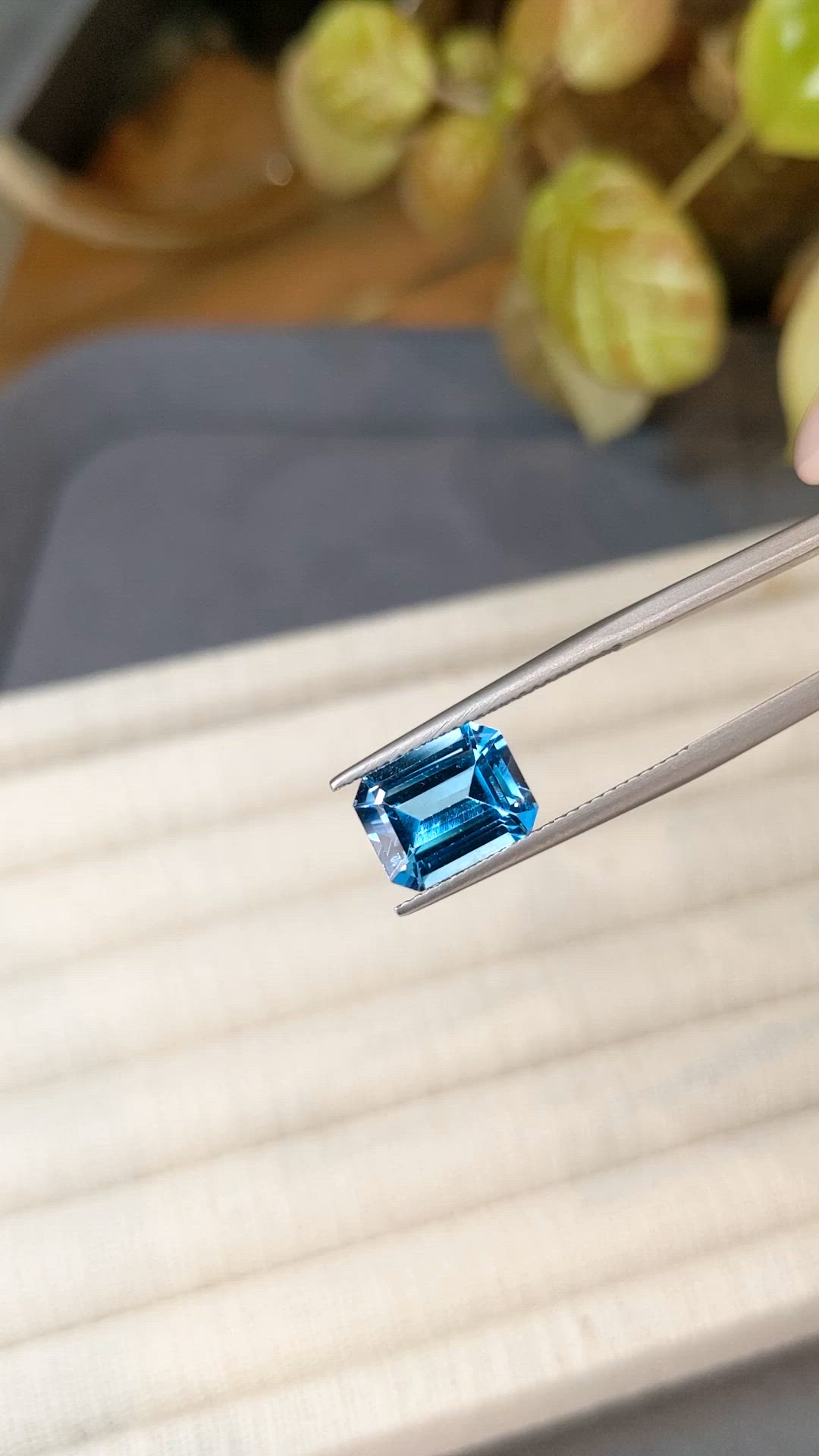 3.66 Ct. Swiss Blue Topaz from Brazil Size Video
