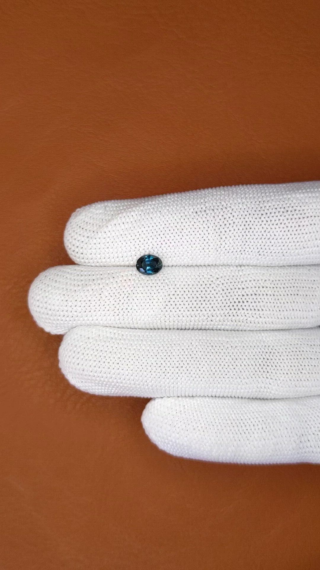 0.70 Ct. Greenish Blue Spinel from Ceylon (Sri Lanka) Size Video