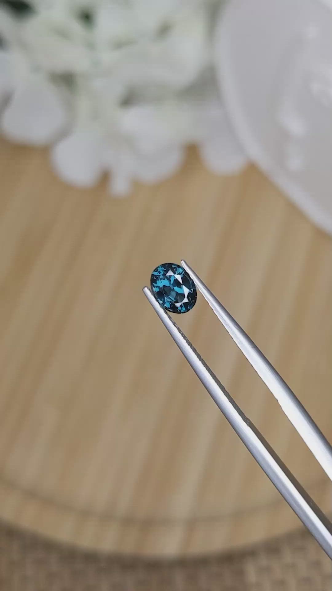 0.70 Ct. Greenish Blue Spinel from Ceylon (Sri Lanka) Size Video