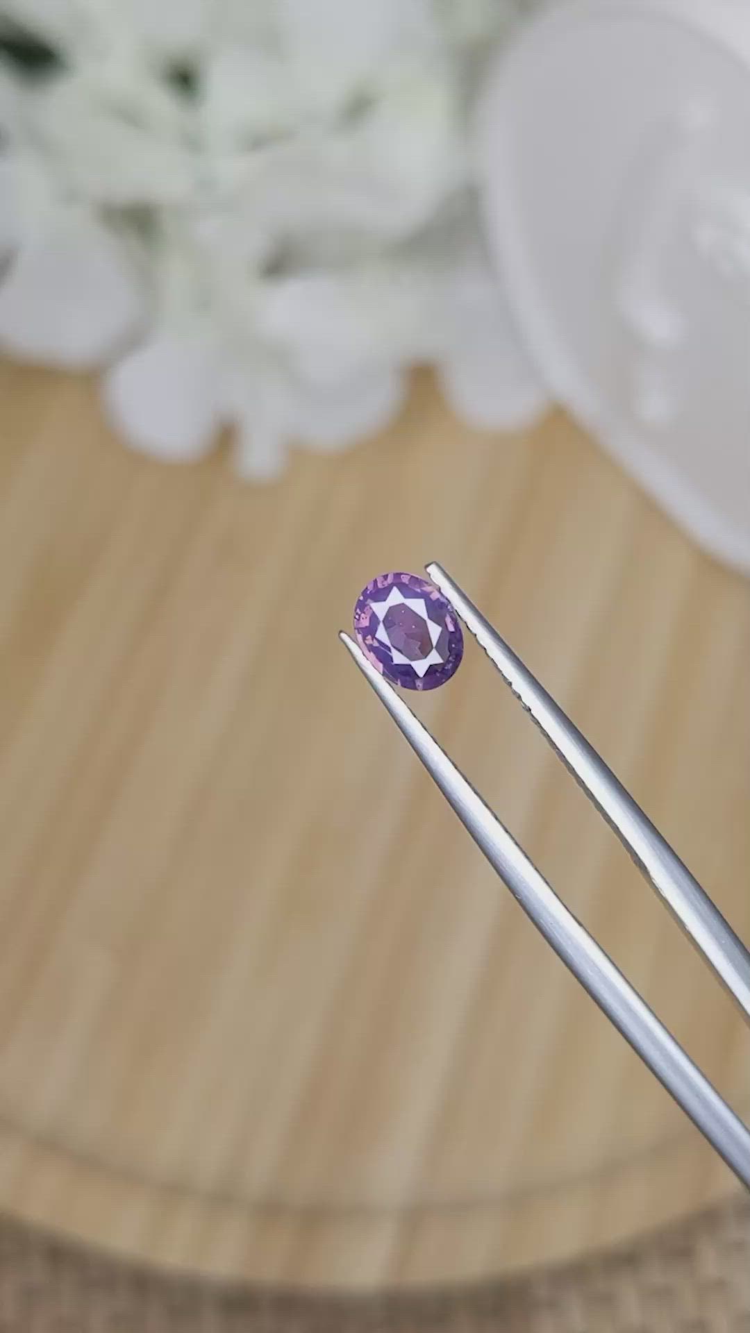 0.67 Ct. Pinkish Purple Spinel from Ceylon (Sri Lanka) Size Video