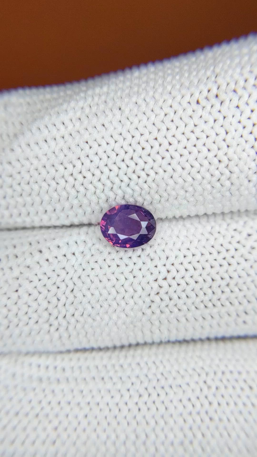 0.67 Ct. Pinkish Purple Spinel from Ceylon (Sri Lanka) Size Video