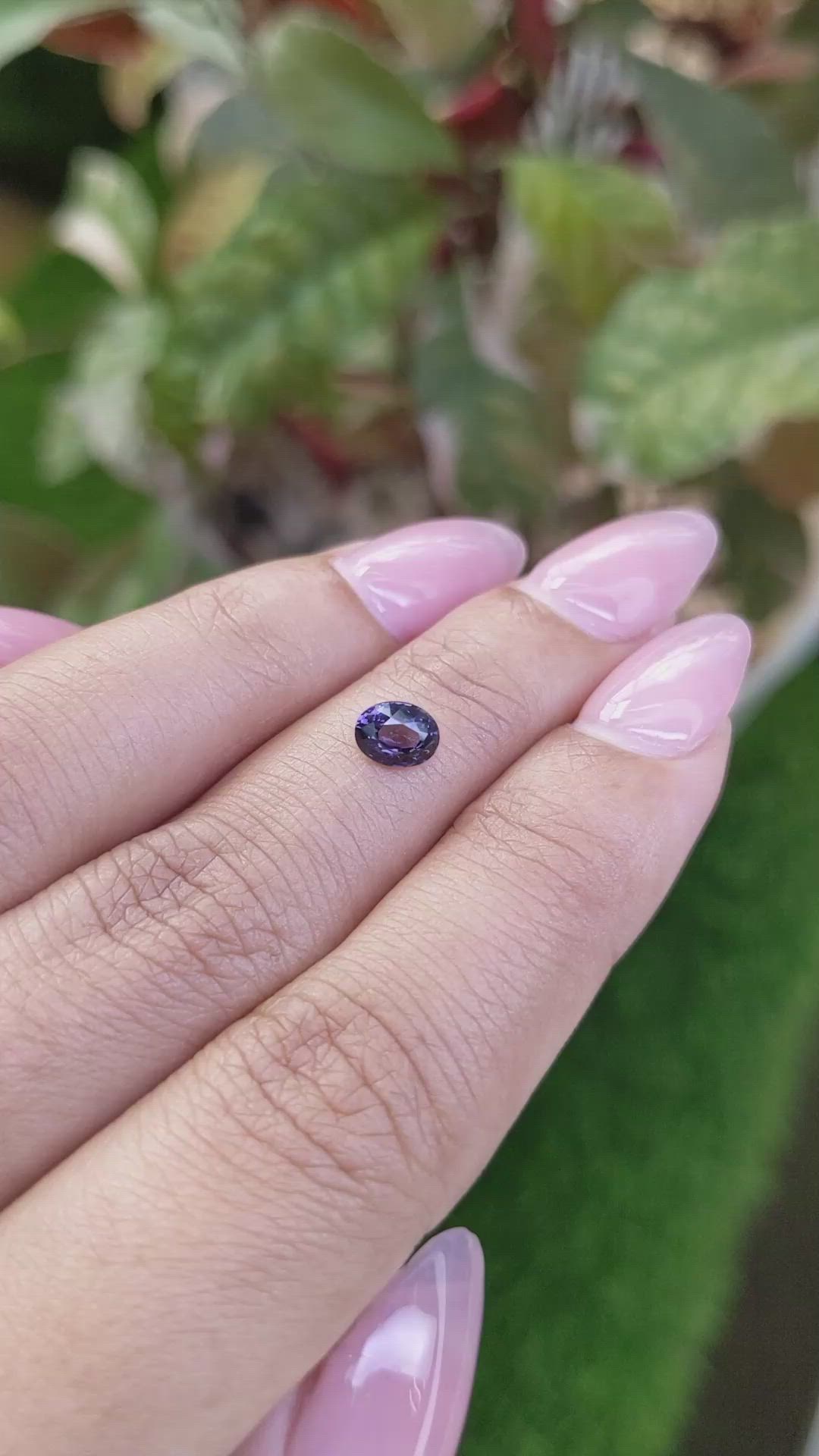 0.61 Ct. Violet Spinel from Ceylon (Sri Lanka) Size Video