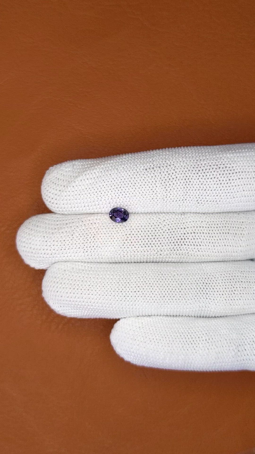 0.61 Ct. Violet Spinel from Ceylon (Sri Lanka) Size Video