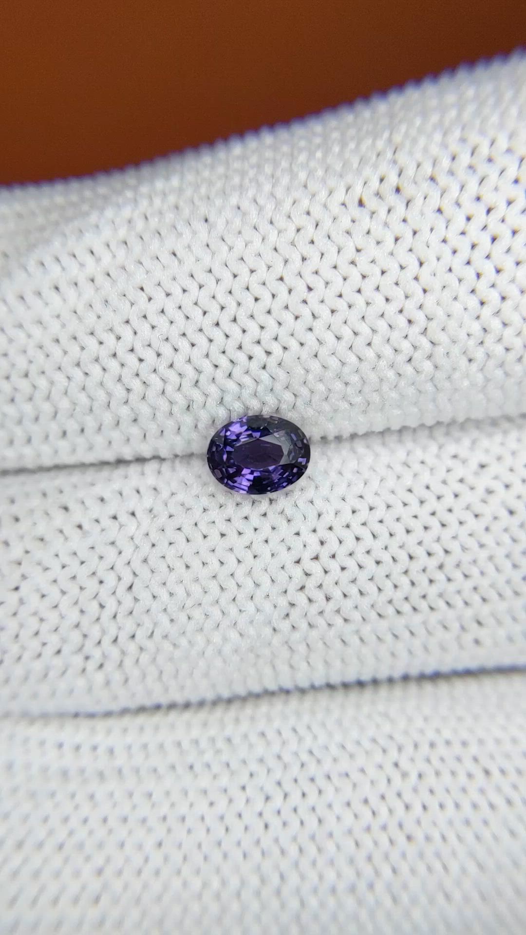0.61 Ct. Violet Spinel from Ceylon (Sri Lanka) Size Video