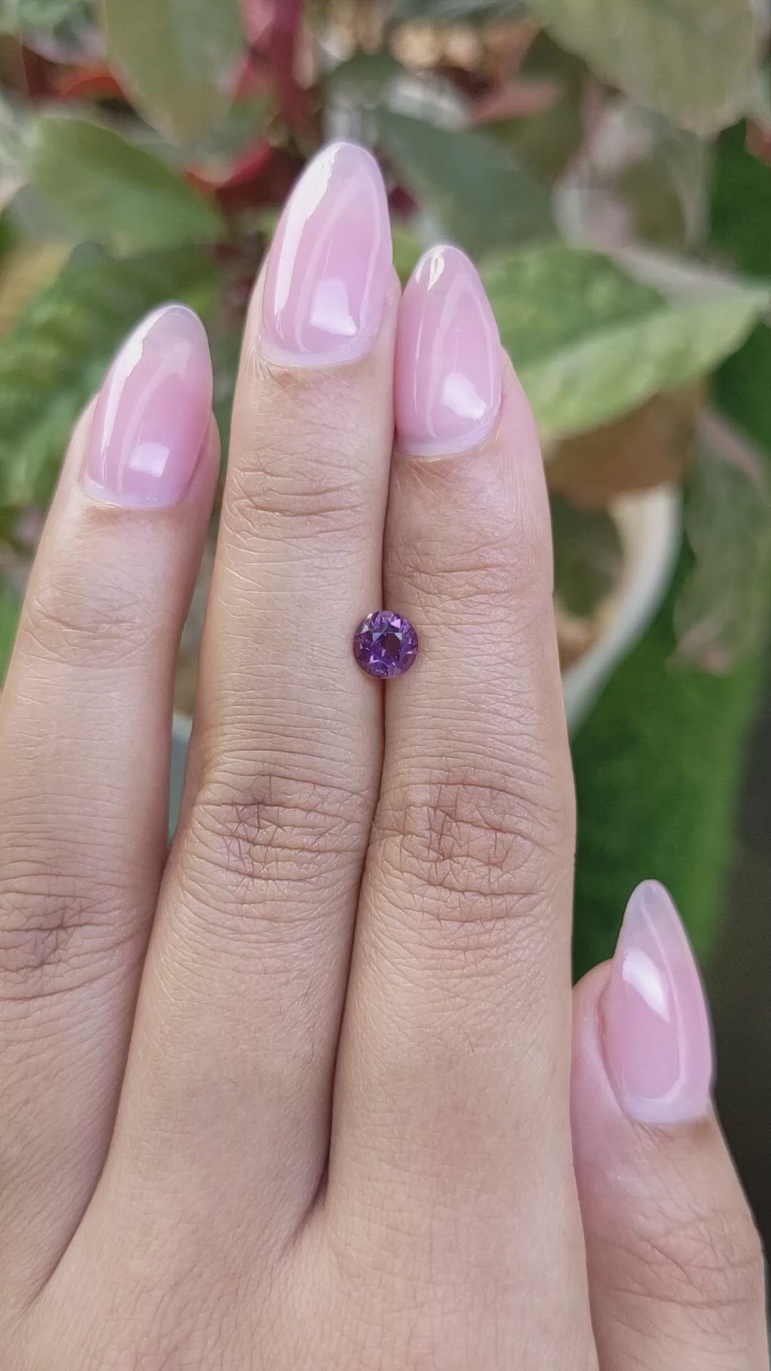0.48 Ct. Pinkish Purple Spinel from Ceylon (Sri Lanka) Size Video