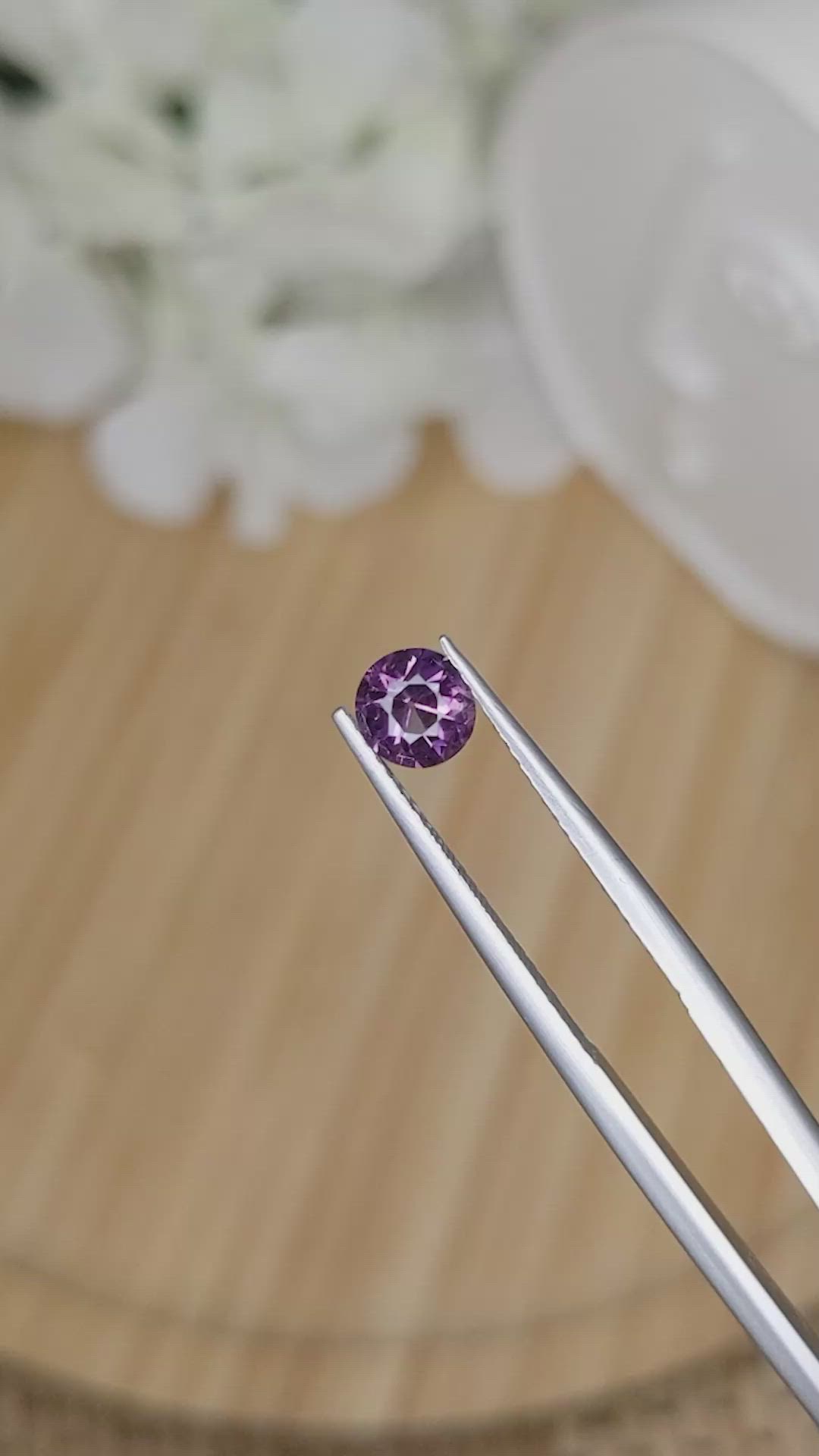 0.48 Ct. Pinkish Purple Spinel from Ceylon (Sri Lanka) Size Video
