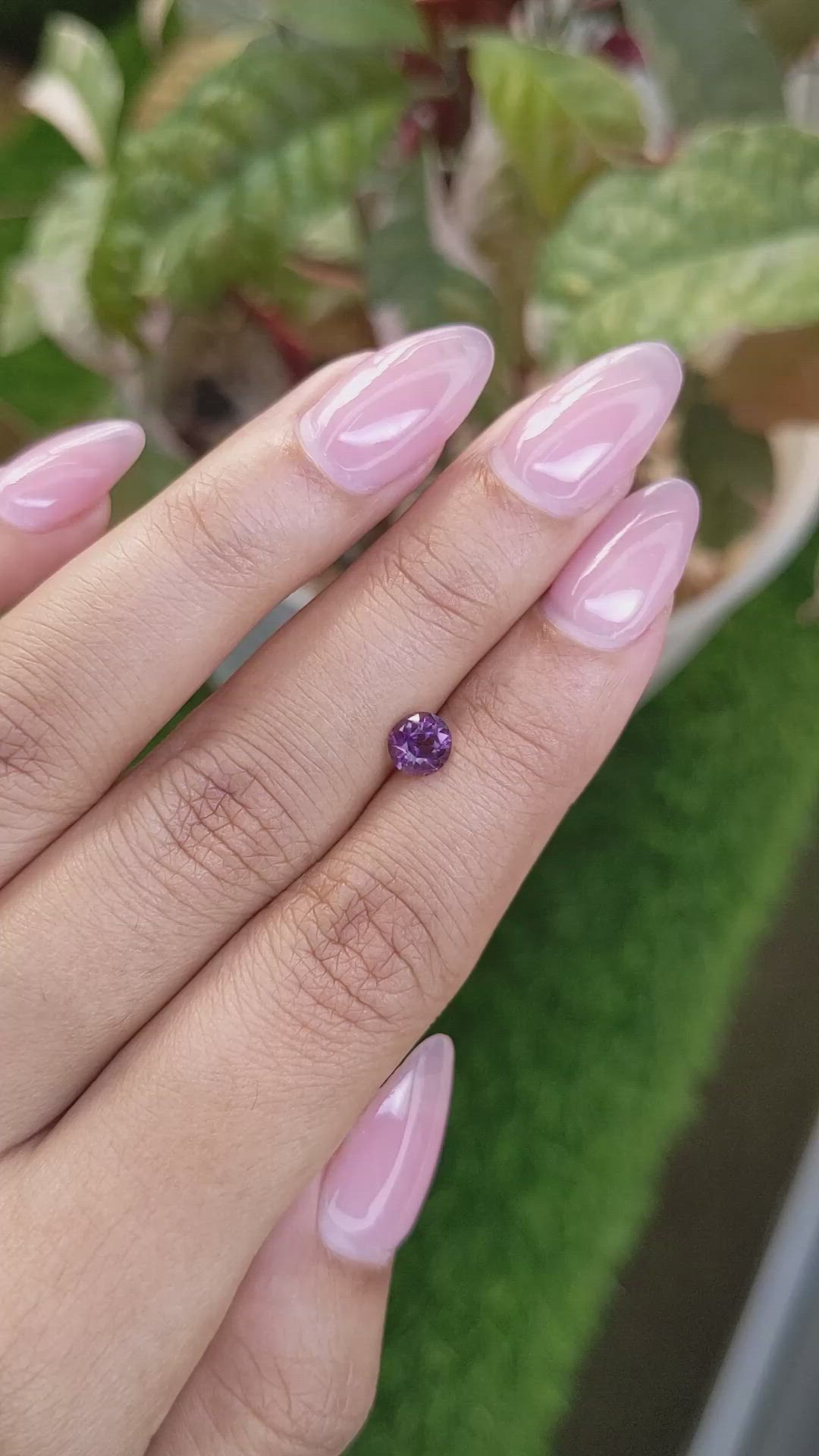 0.48 Ct. Pinkish Purple Spinel from Ceylon (Sri Lanka) Size Video
