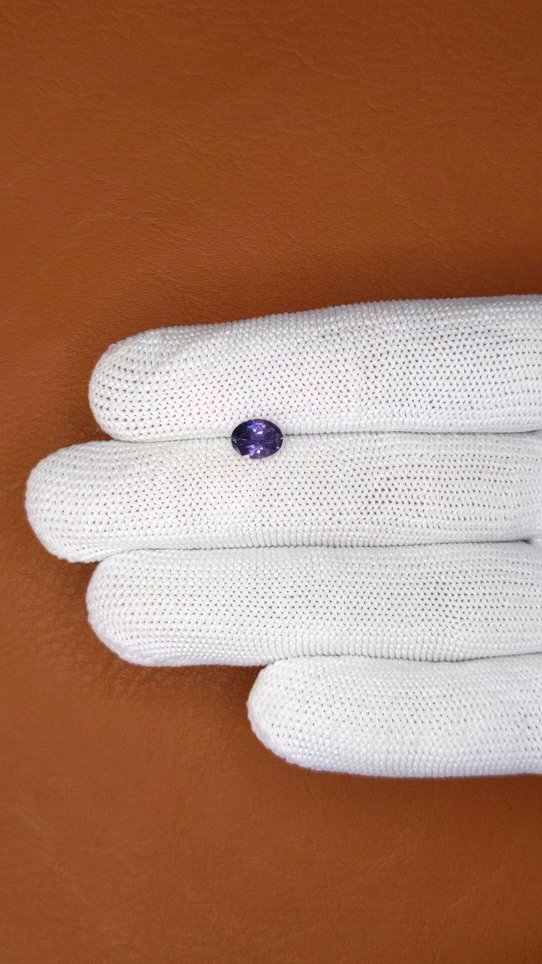0.92 Ct. Pinkish Purple Spinel from Ceylon (Sri Lanka) Size Video